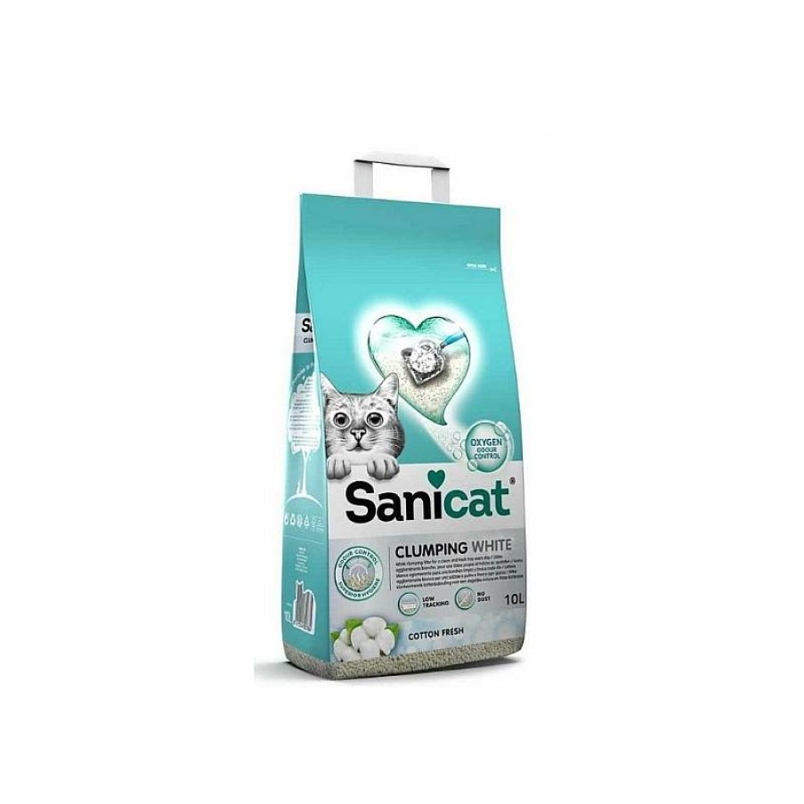 Sanicat Clumping White Cotton Fresh 10 L New