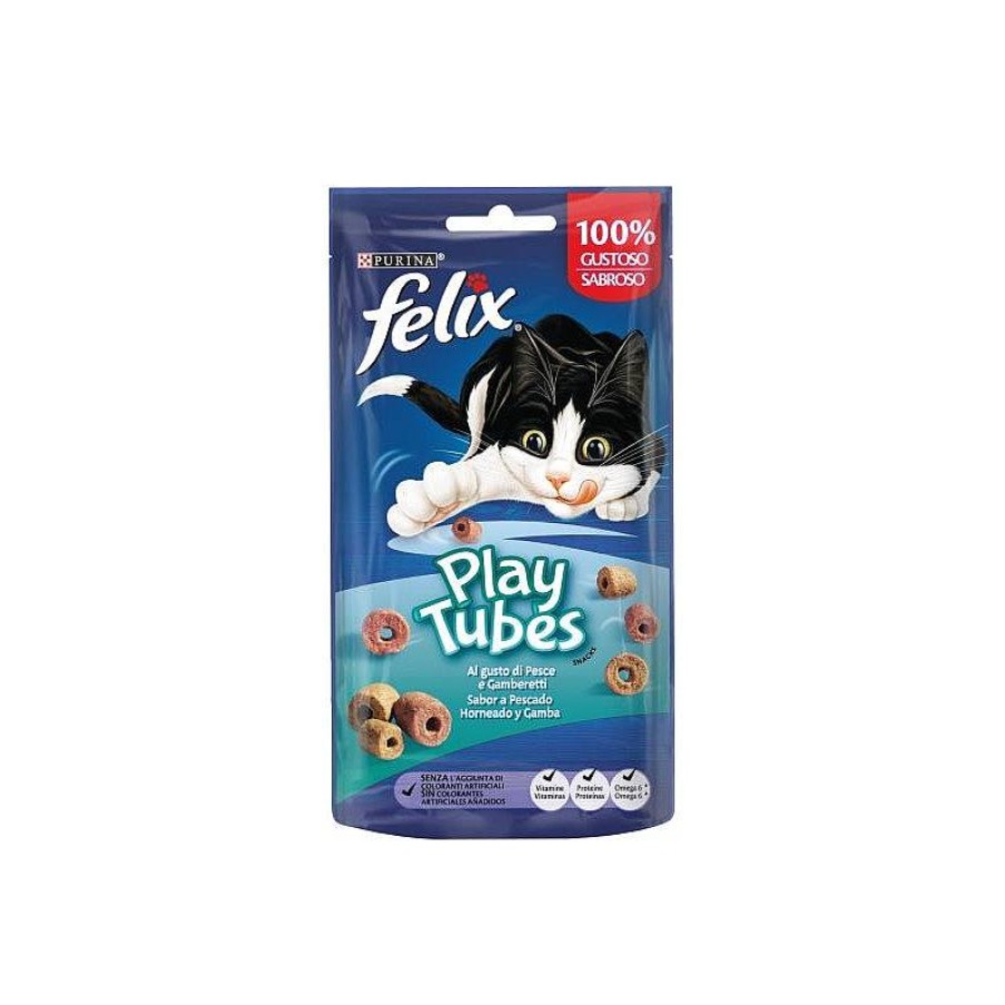 Felix Play Tubes Baked Fish/Prawn 50 Gr New