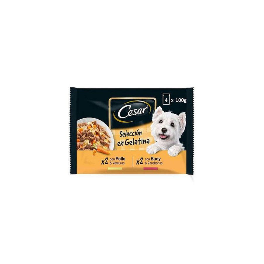 Cesar Pouch Multipack Gelatina 4*100 Gr Clearance