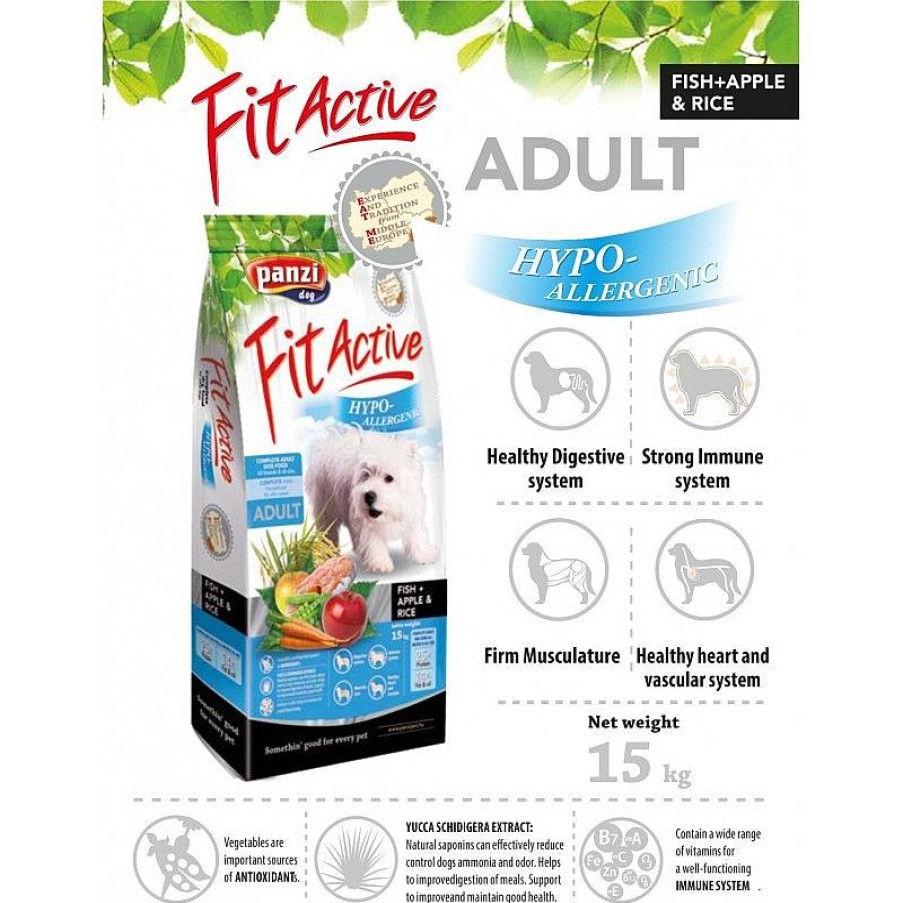 Panzi Fit Active Dog Ad. Hypo Fish 15 Kg New